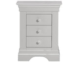 BORDEAUX 3 DRAWER BEDSIDE - PEBBLE GREY