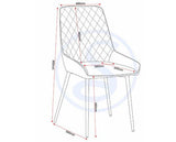 ATHENS RECT & AVERY DINING SET (X4 CHAIRS) - CONCRETE/EMERALD GREEN VELVET