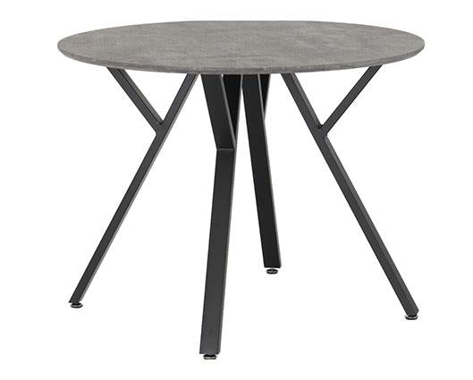 ATHENS ROUND & AVERY DINING SET (X4 CHAIRS) - CONCRETE/GREY VELVET