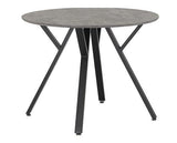 ATHENS ROUND & AVERY DINING SET (X4 CHAIRS) - CONCRETE/GREY VELVET