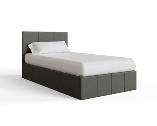 Single End Lift Ottoman Bed-Grey PU
