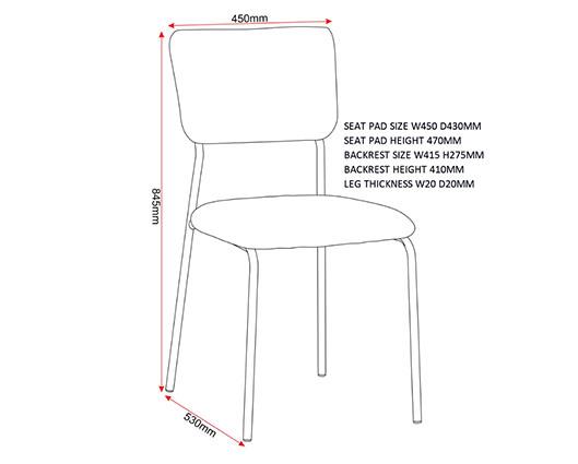 SHELDON DINING CHAIR (X4 PER BOX) - BURNT ORANGE VELVET FABRIC