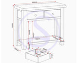 WINDSOR 2 DRAWER CONSOLE TABLE - PUTTY/OAK