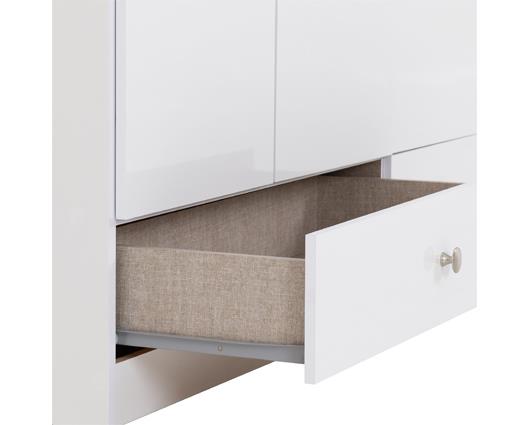 DENVER 3 DOOR 2 DRAWER MIRRORED WARDROBE - WHITE GLOSS