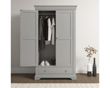 BORDEAUX 2 DOOR WARDROBE - PEBBLE GREY