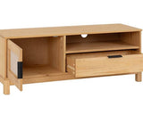 CORONA RATTAN 1 DOOR 1 DRAWER TV UNIT - DISTRESSED WAX PINE/RATTAN EFFECT