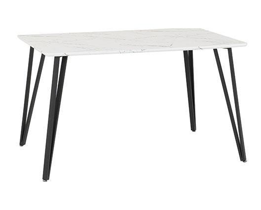 MARLOW & LUKAS DINING SET (X4 CHAIRS) - WHITE MARBLE/EMERALD GREEN VELVET