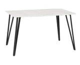 MARLOW & LUKAS DINING SET (X4 CHAIRS) - WHITE MARBLE/EMERALD GREEN VELVET