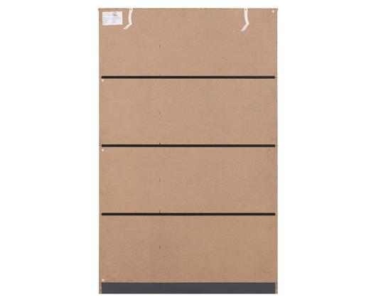 DAKOTA 3 DOOR 2 DRAWER MIRRORED WARDROBE - DARK GREY
