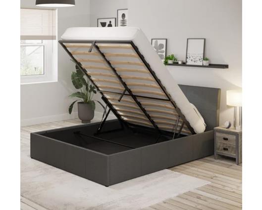 Axn King Ottoman-Grey Fabric Bed
