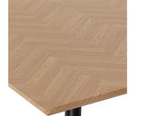 HAMILTON & ATHENS LARGE DINING SET (X6 CHAIRS) - MEDIUM OAK EFFECT/GREY FAUX LEATHER