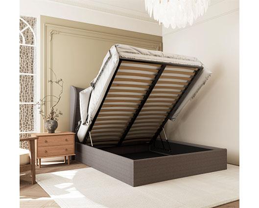 VERONA 4'6" OTTOMAN BED - BROWN FABRIC