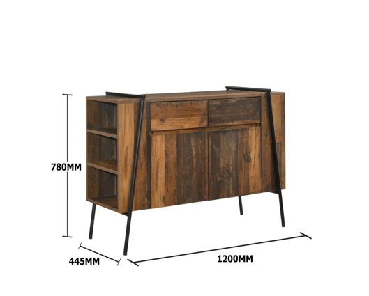 Burr Sideboard with 2 Doors & 2 Drawers