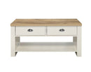 Harper 2 Drawer Coffee Table-Cream