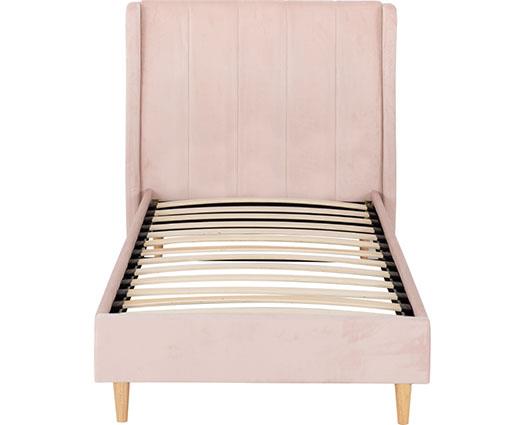 AMELIA 3' BED - PINK VELVET FABRIC