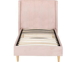 AMELIA 3' BED - PINK VELVET FABRIC