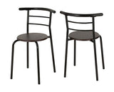 DERRY DINING SET (X2 CHAIRS) - BLACK/WALNUT