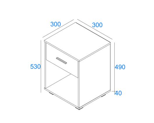 Lido 1 drawer compact bedside cabinet
