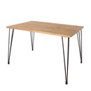 Augusta rectangular dining table with black metal legs D884