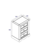 Corona Premium 3 Drawer Bedside Cabinet