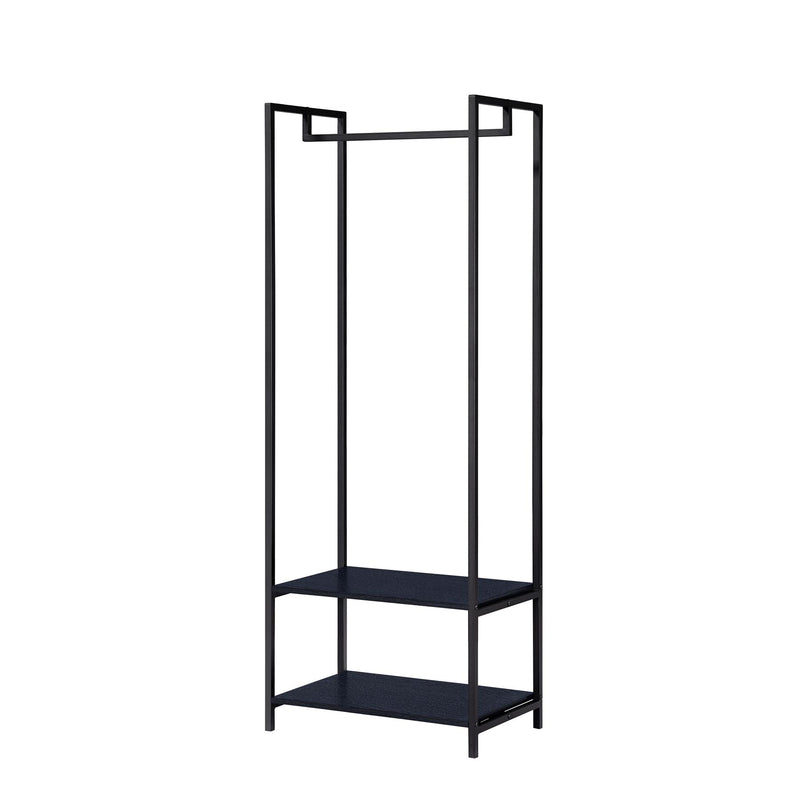 Scala Open Wardrobe with 2 Shelves - Black