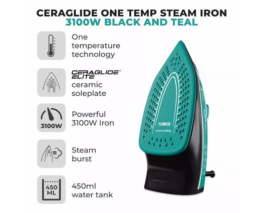 Ceraglide One Temp Steam Iron 3100W
