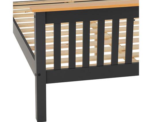 MONACO 5' HIGH END BED - DARK GREY/OAK EFFECT