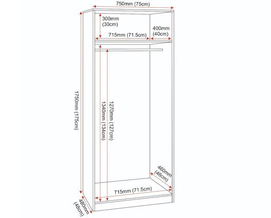 DAKOTA 2 DOOR WARDROBE - OAK EFFECT