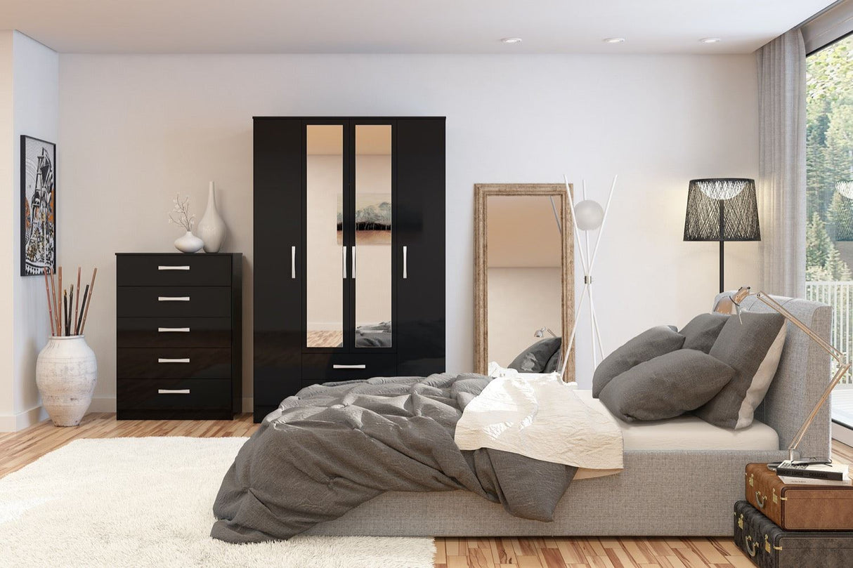 Larz 3 Drawer Bedside-Black