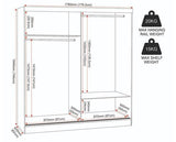 NEVADA 2 DOOR SLIDER WARDROBE - GREY GLOSS