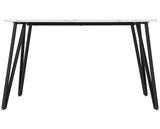 MARLOW & AVERY DINING SET (X4 CHAIRS) - WHITE MARBLE/GREY VELVET