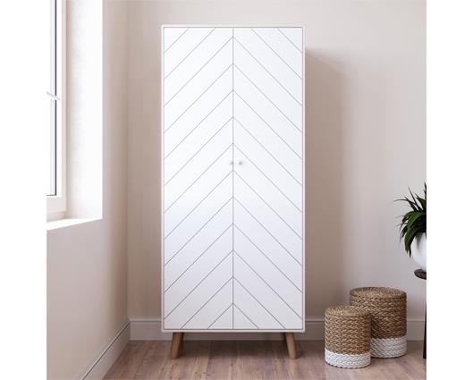 DIXIE 2 DOOR WARDROBE - DUSTY GREY/WHITE