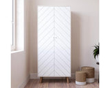 DIXIE 2 DOOR WARDROBE - DUSTY GREY/WHITE