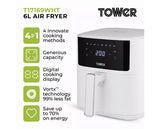 Tower 6 Litre Vortx Digital Air Fryer - White