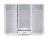 Neptune 6 Door 2 Drawer Mirrored Wardrobe - White Gloss