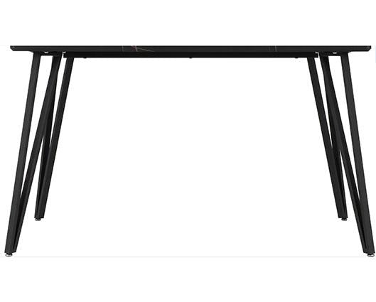 MARLOW & LUKAS DINING SET (X4 CHAIRS) - BLACK MARBLE/SAPPHIRE BLUE VELVET