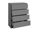 Oakley 4 Drawer Chest- Grey