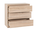 Marcus 3 Drawer Chest - Sonoma Oak Effect