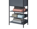 Storage Cabinet with 1 Door & 3 Shelves-Dark Grey