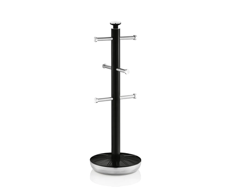 Swan Retro Towel Pole and Mug Tree Set Black