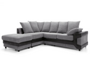 Dulcie Left Hand Facing Corner Sofa - Black & Charcoal
