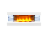 Shelby  WM-9332 Electric Wall Fireplace Suite with Downlights & Remote in Pure White