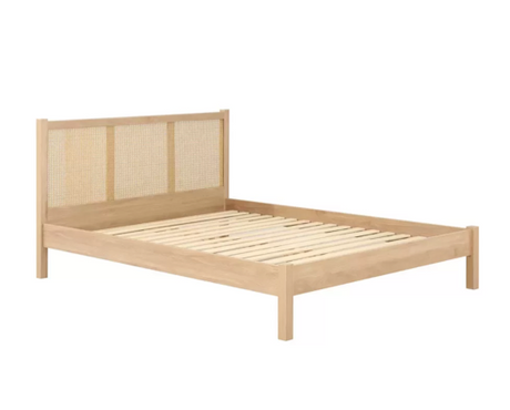 Catalina King Rattan Bed- Oak