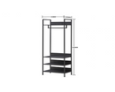 Zulu Open Wardrobe with 4 Shelves-Black