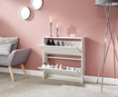 Slim High Gloss 2 Tier Shoe Cabinet-White