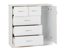 Neptune 5 Drawer Low Wardrobe - White Gloss