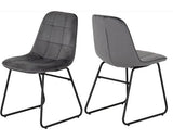 HAMILTON & LUKAS MEDIUM DINING SET (X4 CHAIRS) - MEDIUM OAK EFFECT/GREY VELVET