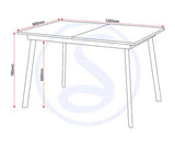 AVERY & LUKAS EXTENDING DINING SET (X4 CHAIRS) - CONCRETE/GREY VELVET
