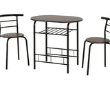 DERRY DINING SET (X2 CHAIRS) - BLACK/WALNUT