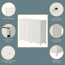 Nairn White 3+3 drawer wide chest of drawers